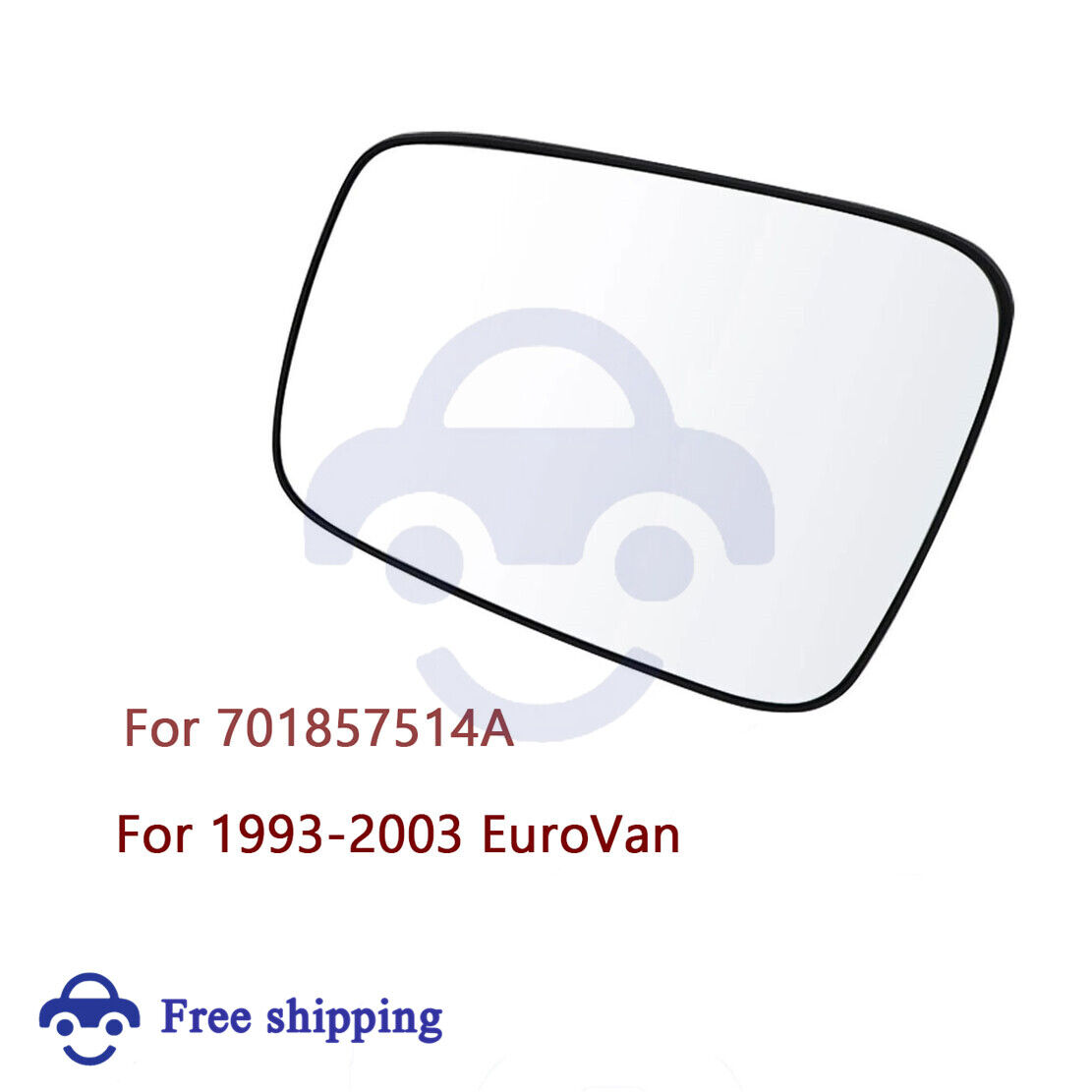 Fit 1993-2003 EuroVan Passenger Side Review Exterior Heated Mirror Glass