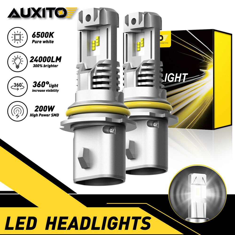 Auxito 200W 9007 HB5 LED Headlight Bulbs High Low Beam 6500K White Super Bright