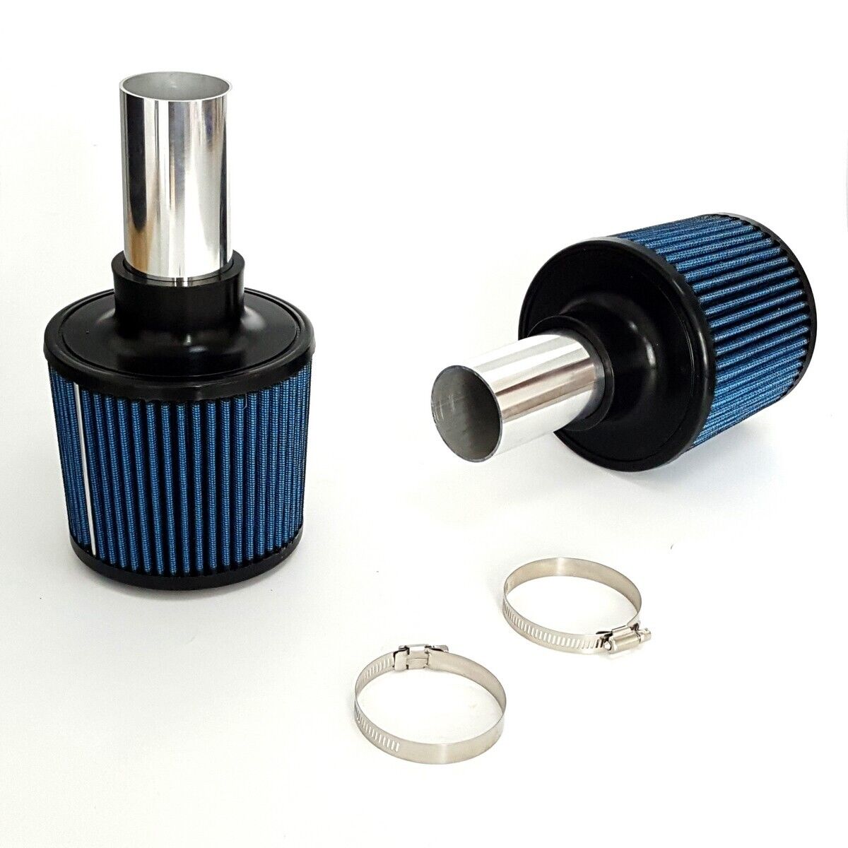 Blue N54 Dual Cone Filter Air Intake Kit for BMW 135i 335i 535i 3.0L Twin Turbo