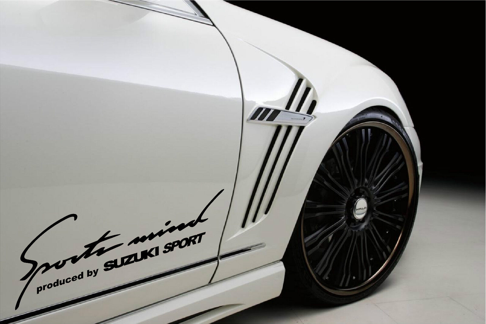 Sports Mind Produced by SUZUKI Sport Racing Decal sticker emblem logo BLACK Pair