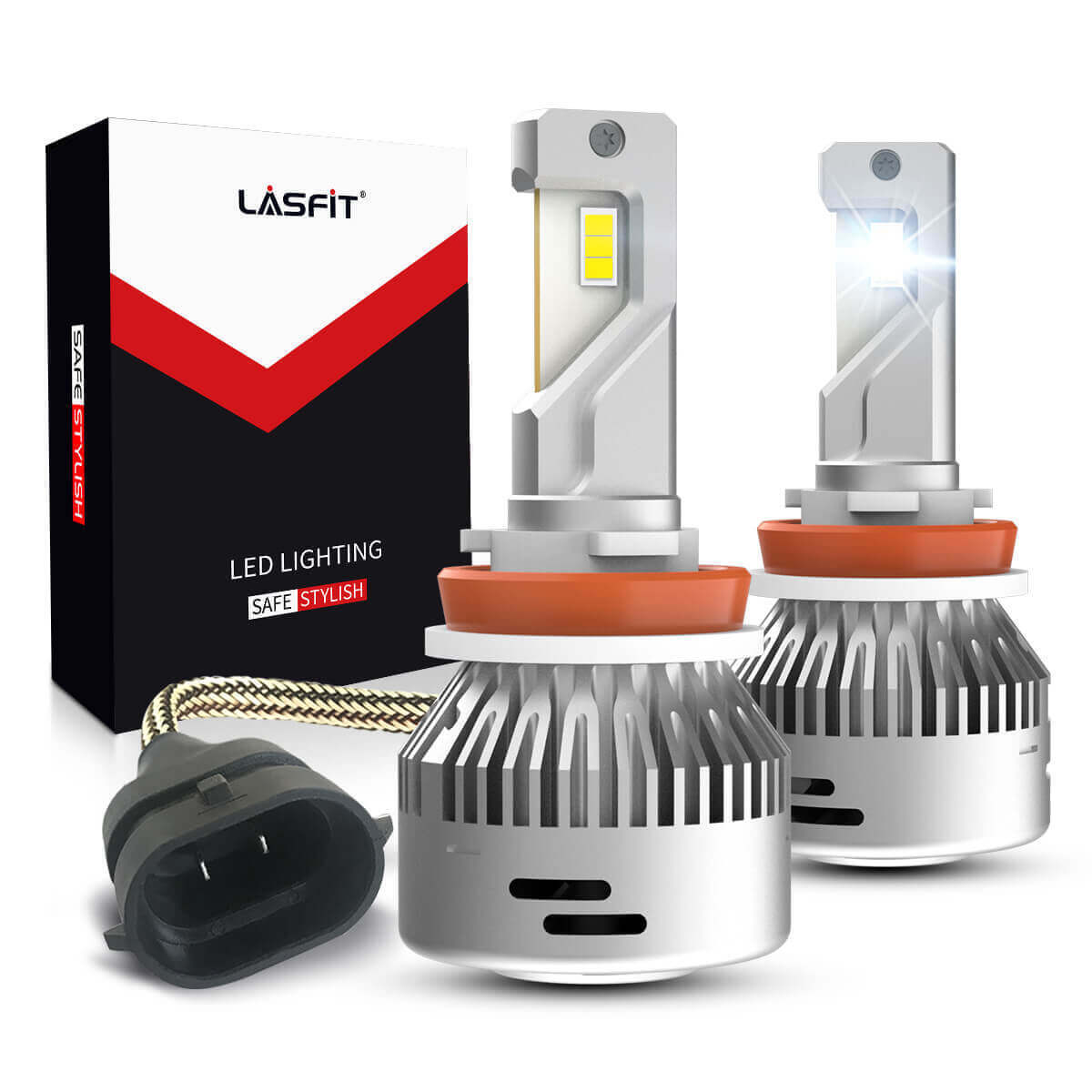 Lasfit H11 LED Headlight Low Beam Bulbs 6000K 6000LM Flux Beam LAplus Series 60W