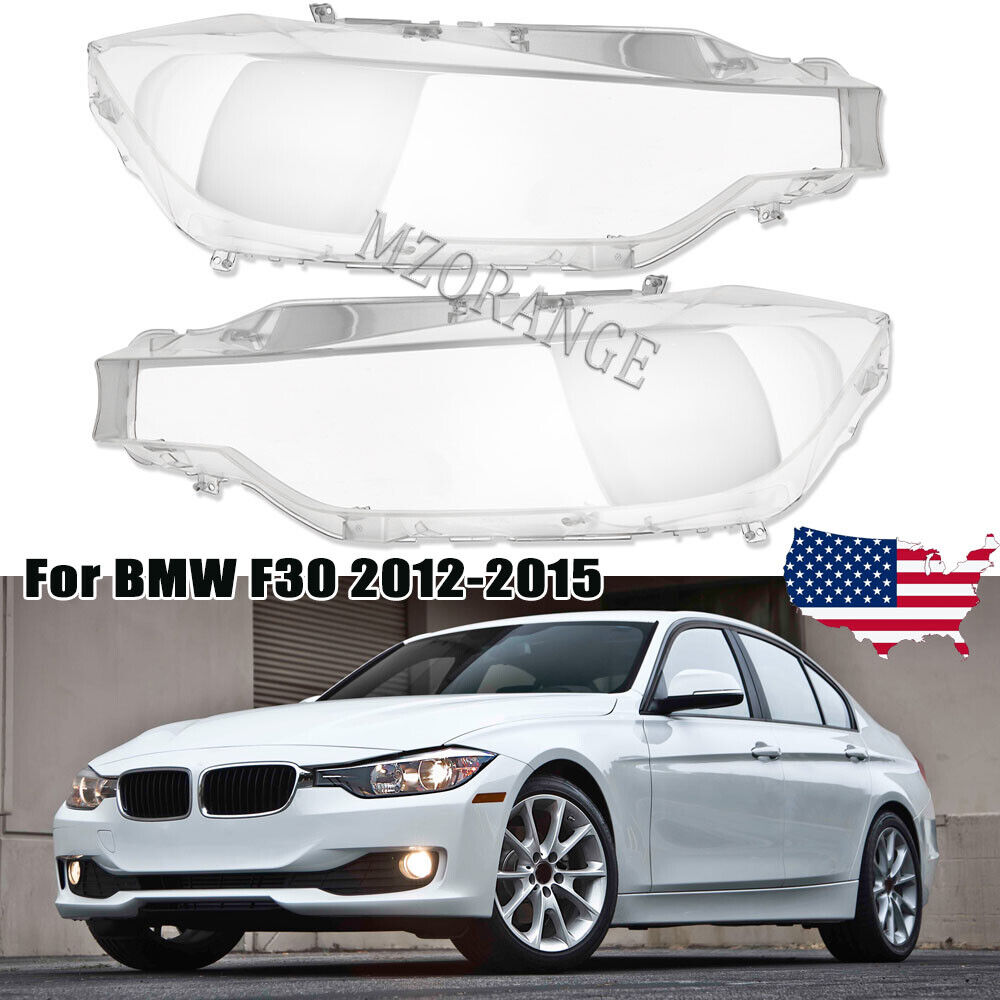 Pair Headlight Lens Cover For 2012-2015 BMW F30 328i 320i 325i