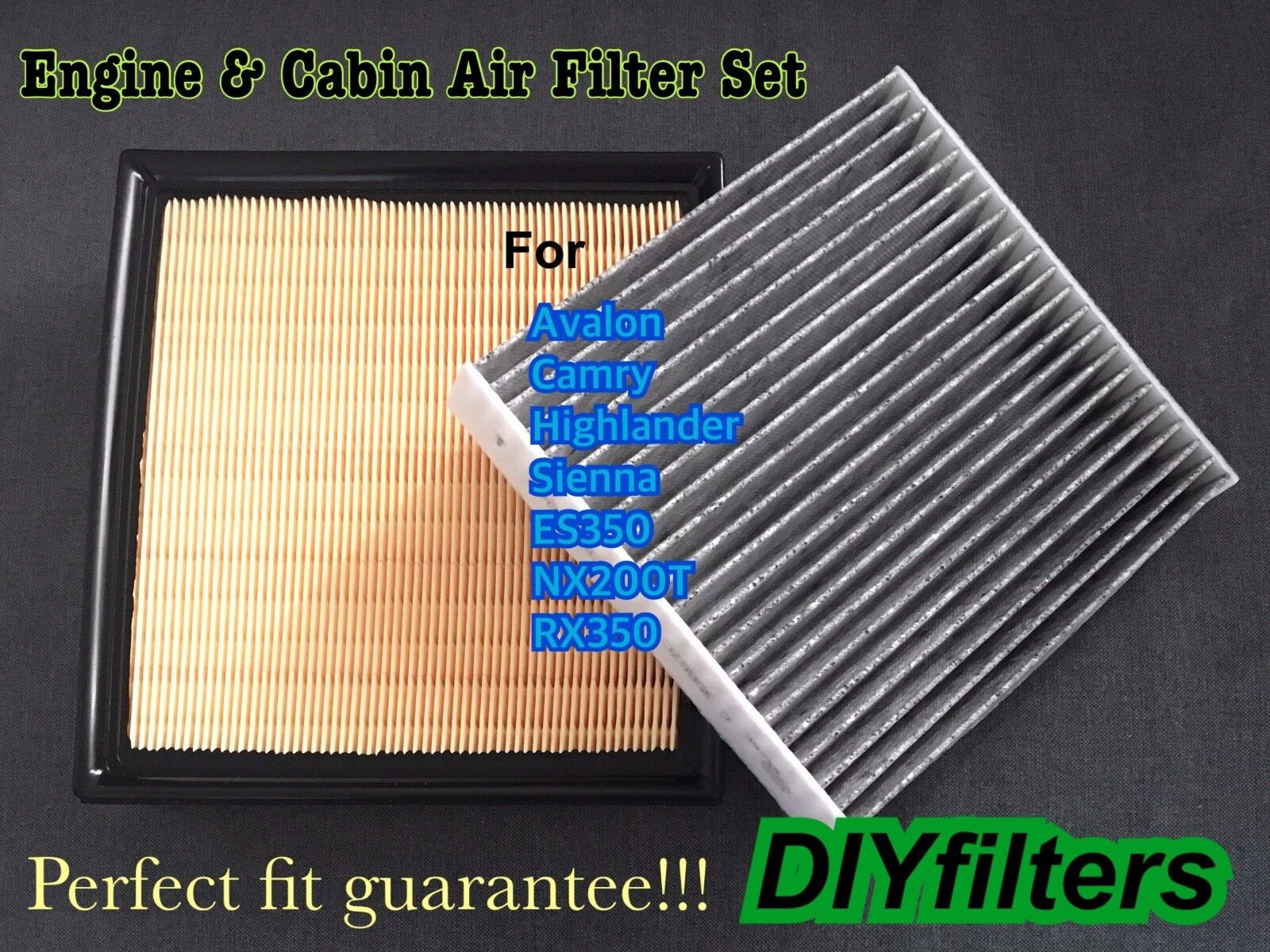 Engine & CARBONIZED Cabin Air Filter For SIENNA CAMRY AVALON ES350 NX200T RX350 