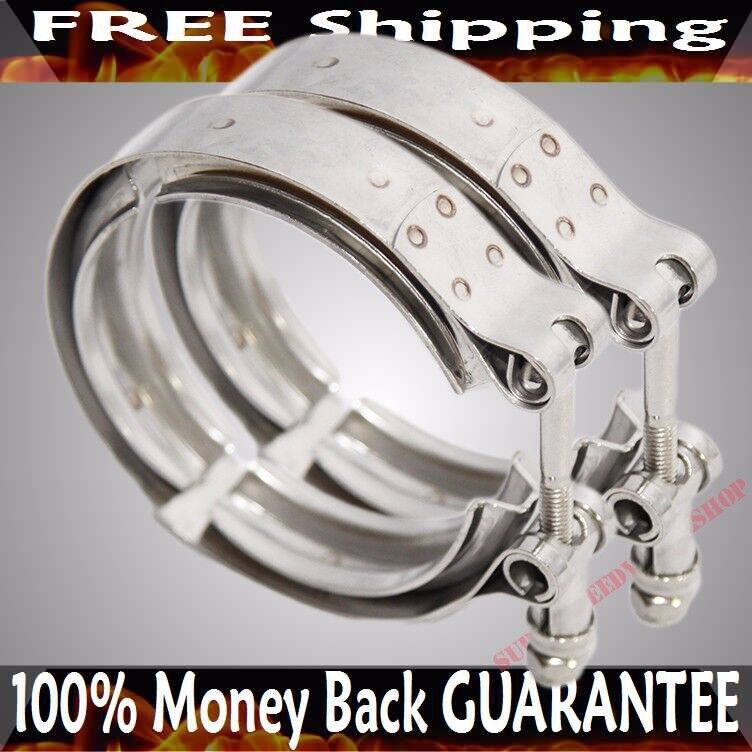 2PCS STAINLESS STEEL 3\'\' V-Band Clamp for Turbo Exhaust Pipes Piping