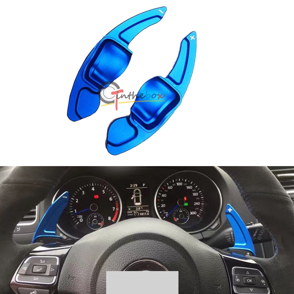 Aluminum Blue Steering Wheel DSG Paddle Extension For VW Golf Jetta GTI MK5 MK6
