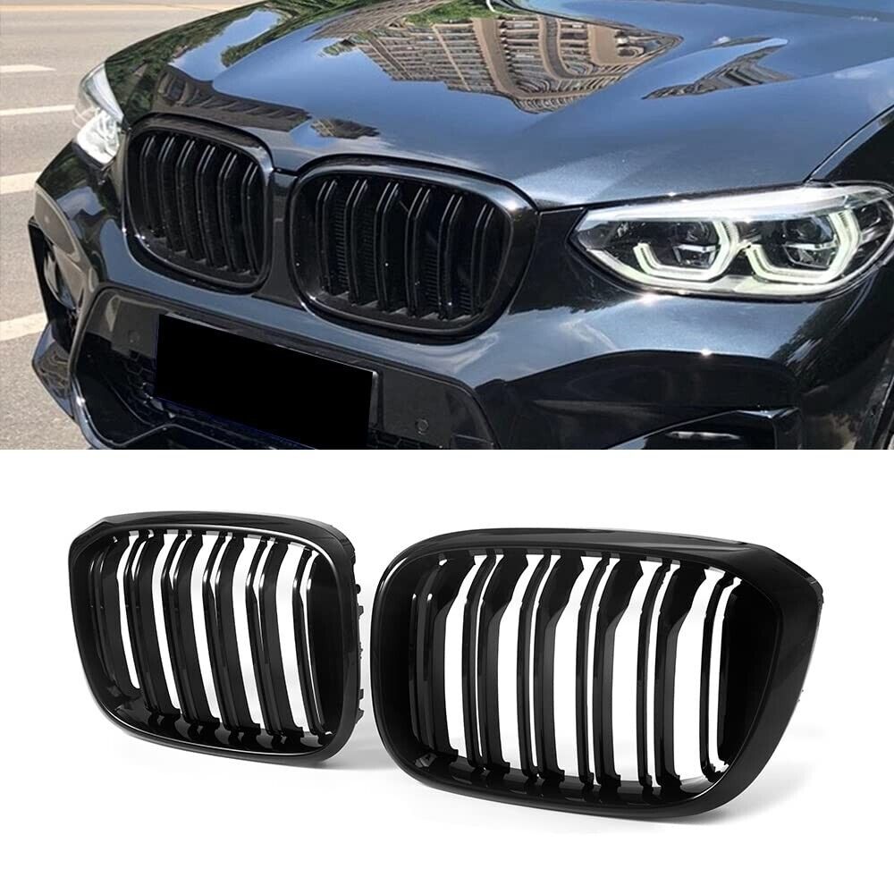 Fit For 2018-2021 BMW X3 G01 X4 G02 Front Bumper Upper Grill Grille Gloss Black