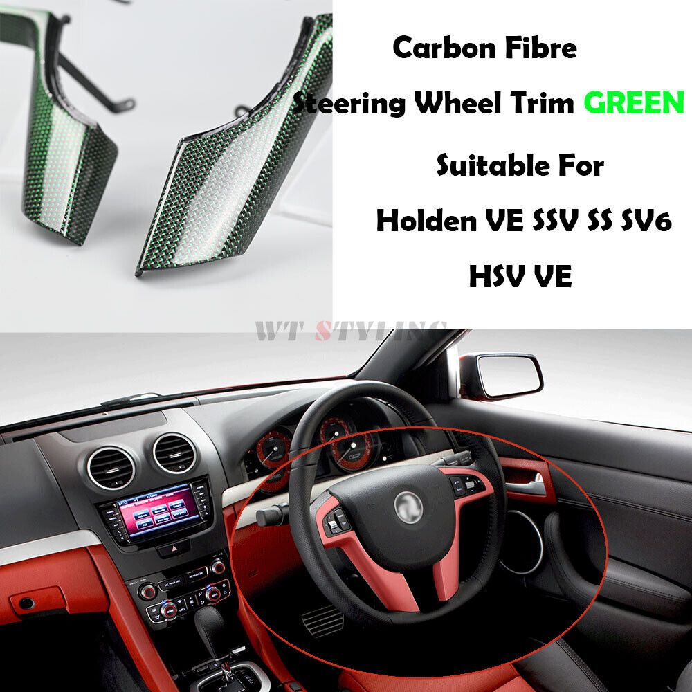 Carbon fibre Steering Wheel Trim Suitable For Holden VE Commodore Ss sv6 GREEN