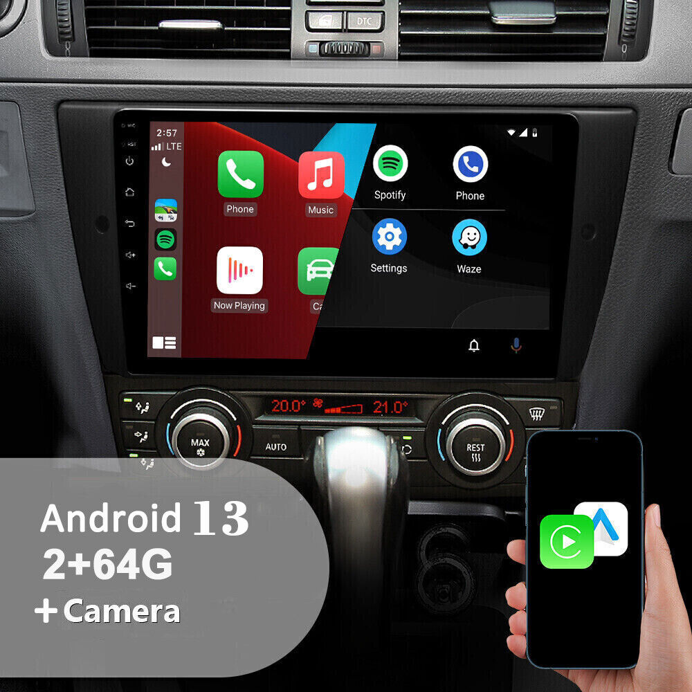 For BMW E90 M3 328i 335i Android 13 Car GPS Stereo Radio CarPlay Bluetooth 2+64G