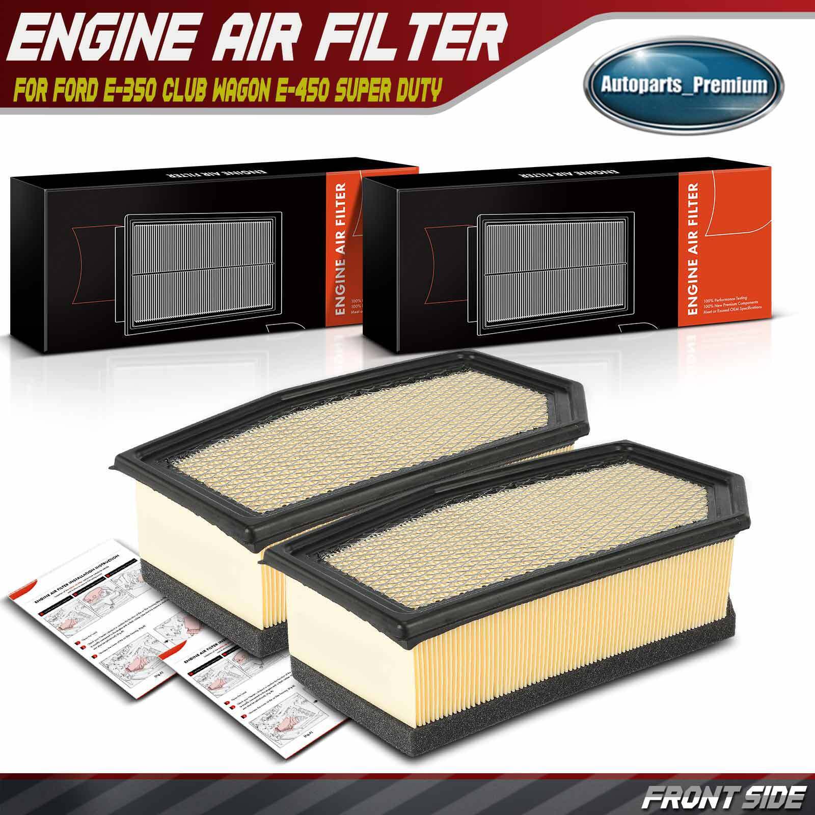2x Engine Air Filter for Ford E-350 Club Wagon 04-05 E-350 450 Super Duty 04-10