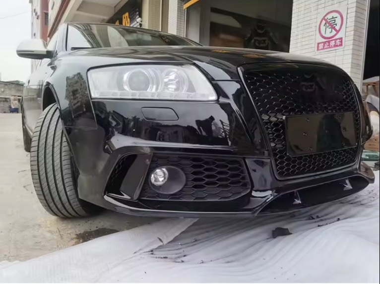 For A6 upgrade RS6 front bumper front lip grille side skirt spoiler rear diffuse