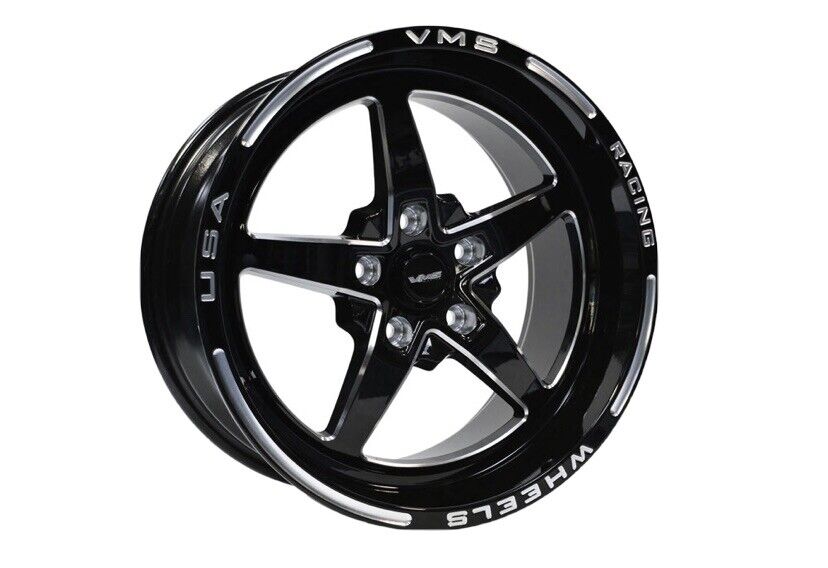 VMS Racing Black Racing V Star 5 Spoke Rim Wheel 17X9 5X100 ET +35 #VWST011
