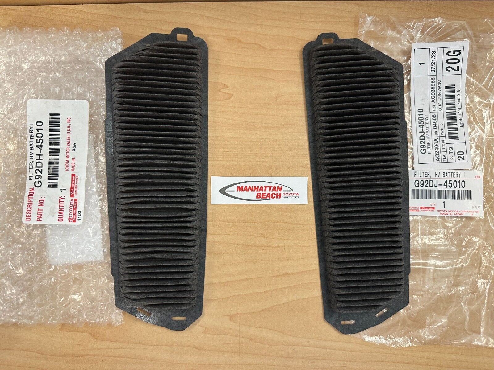 21-23 SIENNA BATTERY COOLING AIR INTAKE FILTER SCREEN GENUINE TOYOTA SET OF 2