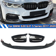 Carbon Look For BMW G30 M550i M Sport 2017-2020 Front Splitter Lip& Mirror Cover picture
