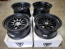 Vulcan Wheels Matte Black Staggered 19x9.5 +12 / 19x11 +10 5x114.3 (Set of 4) picture