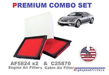 2x AIR FILTER + 1 CABIN AIR FILTER COMBO SET FOR INFINITI G37 EX37 G25 picture