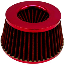 small Short Cone Air Filter 3 3.5 4 inch inlet High Flow slim RED 6x4x4 picture