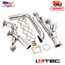 L&TEC Single Turbo Headers for LSX LS2 T4 Top Mount Swap Crossover with 44mm WG picture