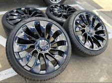 21” Tesla Model Y UberTurbine Performance Gloss Black Wheels Rims Tires OEM picture