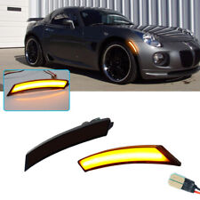 Smoked Amber LED Front Sidemarker Lamps For 06-10 Pontiac Solstice & Saturn Sky picture
