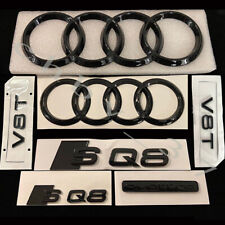 SQ8 Gloss Black Badges Package For Audi SQ8 Full Blacked Out Exclusive Pack 7P picture