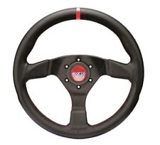 Sparco R383 Champion Steering Wheel Black Leather with Red Stiching picture
