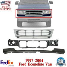 Front Grille Assembly + Header Panel + Filler For 1997-2004 Ford Econoline Van picture