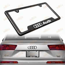 New For AUDI Carbon Fiber Look License Plate Frame Laser Style Logo ABS X1 picture