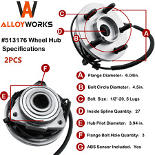 2 x Front Wheel Hub Bearing For 2002-2007 2003 Jeep Liberty 2.4L 2.8L 3.7L V6 picture