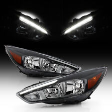 2015 2016 2017 2018 Ford Focus Halogen w/LED DRL Headlights Headlamps Left+Right picture