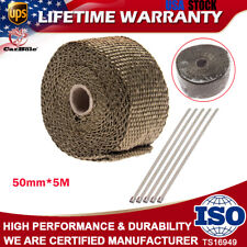 Exhaust Manifolds Titanium Heat Wrap Tape Thermal Wrap Pipe 50mm*5M & 5 Ties NEW picture