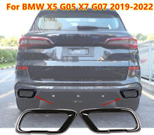 Black Rear Exhaust Muffler Tail Pipe Trim Cover For BMW X5 G05 X7 G07 2019-2022 picture