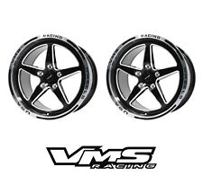 x2 VMS RACING STAR POLISHED DRAG RIMS WHEELS 17X10 +44 FOR CHEVY CORVETTE C7 Z06 picture