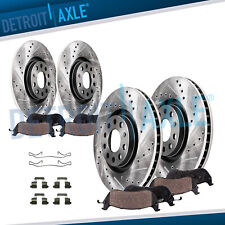 Front Rear Drilled Rotors Brake Pads for Audi A3 Quattro VW Passat GTI Jetta EOS picture