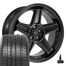 Defiant Wheels 20X9.5 Satin Black, Tires & TPMS SET Fits Charger Challenger picture