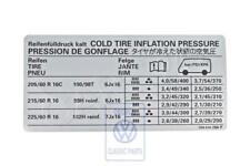Genuine Volkswagen Data Plate For Tire Pressure NOS VW Eurovan 7D0010266P picture