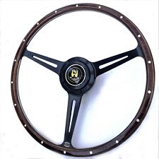 Baywindow Steering Wheel Stealth Black Wolfsburg Wood Rim for VW Late 16