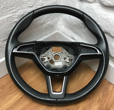 Genuine Skoda Octavia MK3 black leather 3 spoke MFSW steering wheel. 18B picture