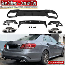 AMG E63 Style Rear Diffuser +Chrome Exhaust Tips For Benz E-Class W212 2013-2016 picture