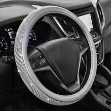 Steering Wheel Cover Gray Diamond Bling Rhinestone Universal Fit 15'' 5 picture