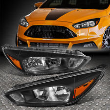 FOR 15-18 FORD FOCUS OE STYLE BLACK HOUSING AMBER CORNER HEADLIGHT HEAD LAMPS picture