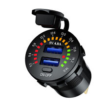 Car Dual USB Phone Fast Charger Socket Adapter With LED Digital Voltmeter Switch picture