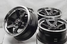 15x7 Black Wheels Rims 4 Lugs Fit Honda Civic Accord Prelude Nissan Cube Sentra picture