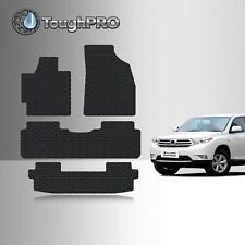 ToughPRO Floor Mats + 3rd Row Black For Toyota Highlander All Weather 2008-2013 picture