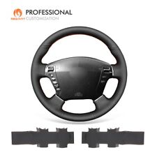 MEWANT Black Real Leather Steering Wheel Cover for Nissan Fuga Cima Infiniti M35 picture