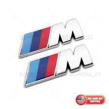 2x BMW M Series Fender SPort Nameplate Emblem Badge CarABS Mini Sport Chrome picture