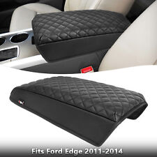 Fits 2011-2014 Ford Edge Black Leather Pad Center Console Lid Armrest Cover  picture