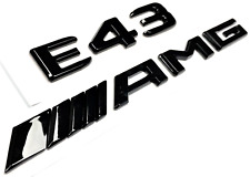 #2 E43 + AMG BLACK FIT MERCEDES REAR TRUNK EMBLEM BADGE NAMEPLATE DECAL NUMBERS picture