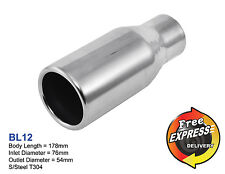 Exhaust tip round tailpipe trim 3'' for Honda Integra Civic Toyota Aygo BMW 318i picture