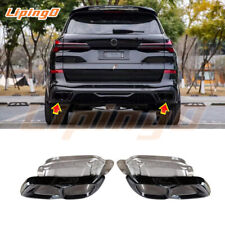 Black Rear Bumper Tail Exhaust Pipe Tips For BMW X5 X6 X7 G05 G06 G07 2019-2024 picture