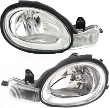 Headlight Set For 2000-02 Dodge Chrysler Neon Left and Right Chrome Interior 2Pc picture